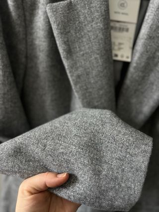 Blazer Zara Gris Lana Talla S nuevo