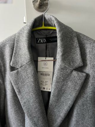 Blazer Zara Gris Lana Talla S nuevo
