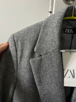 Blazer Zara Gris Lana Talla S nuevo