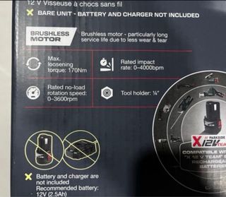 Atornillador de impacto Parkside 12V PERFORMANCE