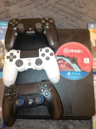 Ps4 Slim 1TB + 11 Juegos + 3 Mandos