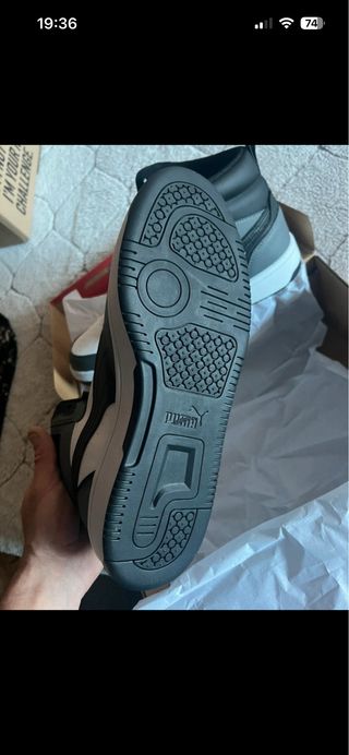 Zapatillas Puma Rebound v6 Altas Grises y Blancas