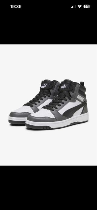 Zapatillas Puma Rebound v6 Altas Grises y Blancas