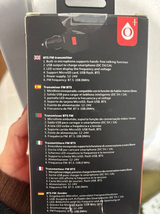 Transmisor FM Bluetooth Coche P4546