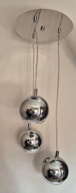Lámpara colgante esférica plateada