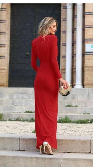 Vestido Juan Bernal Rojo Talla S (36)