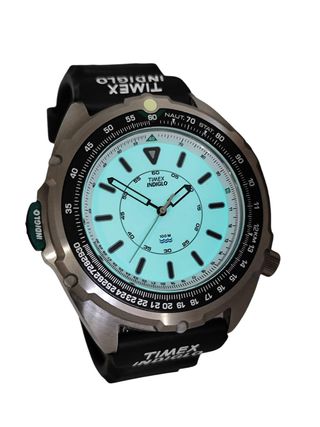 RELOJ TIMEX INDIGLO TW2Y05800 ESFERA BLANCA CORREA NEGRA