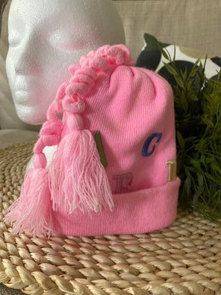Set invernale per bambini rosa con cappello, sciarpa e guanti