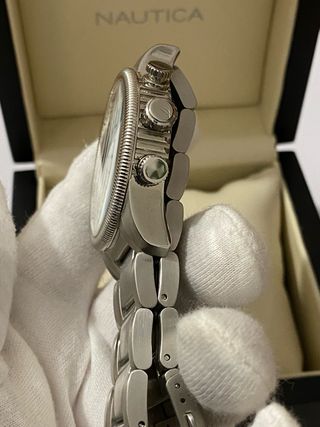 Orologio Nautica Cronografo Argento Bianco Nuovo