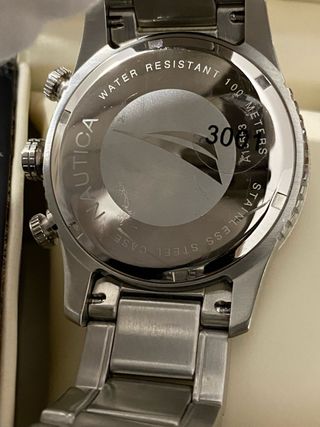 Orologio Nautica Cronografo Argento Bianco Nuovo