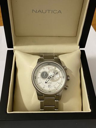 Orologio Nautica Cronografo Argento Bianco Nuovo