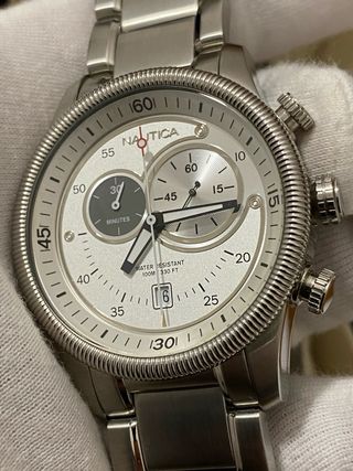 Orologio Nautica Cronografo Argento Bianco Nuovo