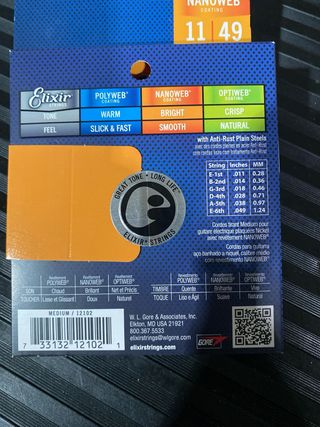 Juego Elixir Nanoweb 11-49 Guitarra electrica unid
