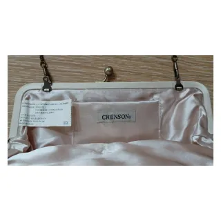 Bolso de fiesta beige con pedrería