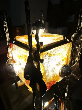 Lámpara escultura de pie Brutalista. Atrib. Albano