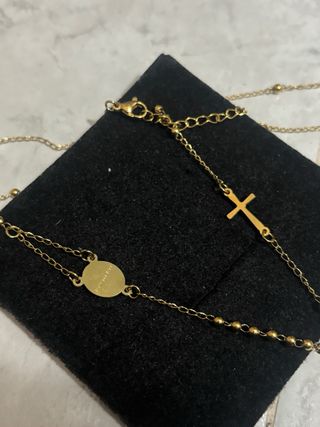 Collana Rosario Acciaio Inossidabile Oro