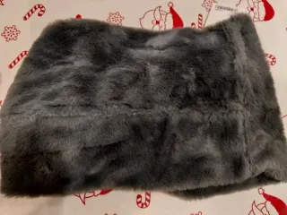 Scaldacollo donna grigio in pelliccia sintetica