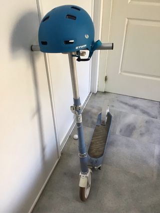 Patinete Oxelo Azul y Gris + casco