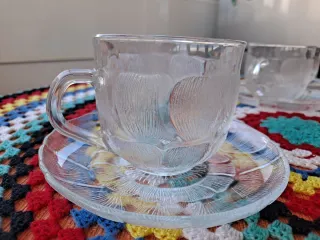 Juego 6 Tazas Café Vintage Cristal