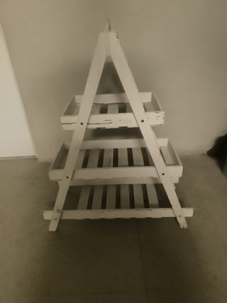 Estantería de madera blanca plegable