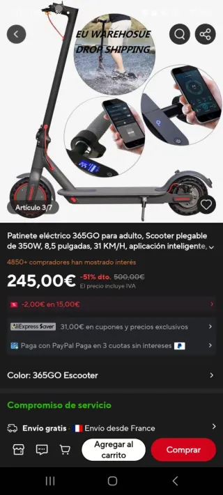 Patinete Eléctrico 365GO 350W