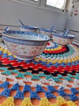 Original juego chino de cerámica para sopa