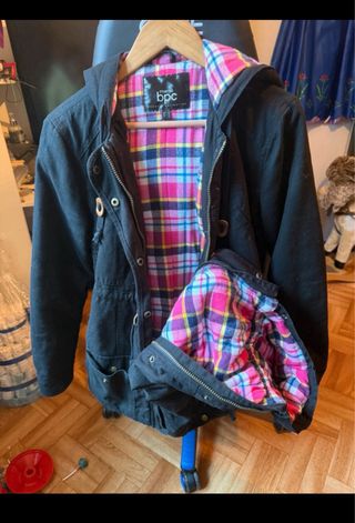 Chaqueta premamá bpc negra forro cuadros