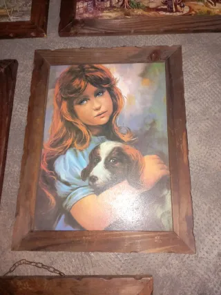 Lote de 5 cuadros antiguos