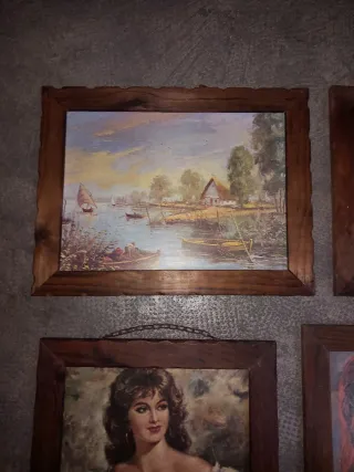 Lote de 5 cuadros antiguos