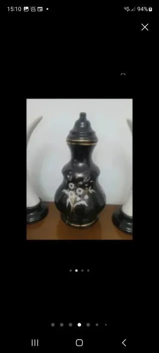 Antiguo juego de porcelana elefante y jarrón