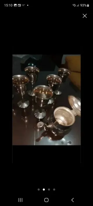 Juego Tetera y 6 Copas Alpaca