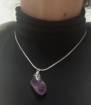 Colgante amatista con cadena de plata
