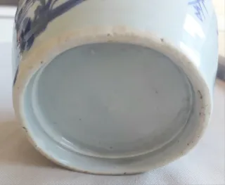 Tetera china antigua azul y blanca