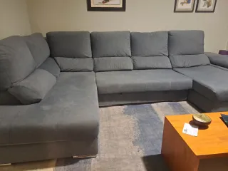 Sofá Rinconera Gris Tela