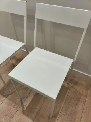 Juego de 2 sillas metálicas blancas