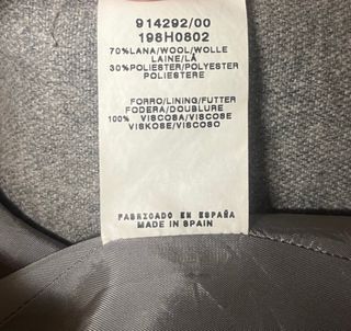 Abrigo largo lana gris marca Síntesis T.42