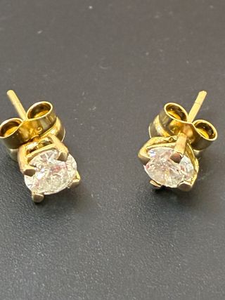 Pendientes Oro 18k Con 1.27 Ct Diamantes Naturales