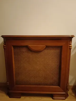 Mueble Radiador Madera y Rattan