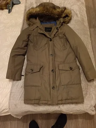 Abrigo Anorak Zara Verde Talla M