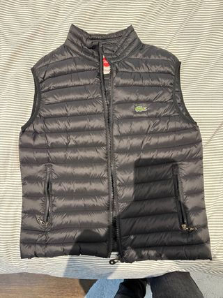 Chaleco acolchado Lacoste niño negro