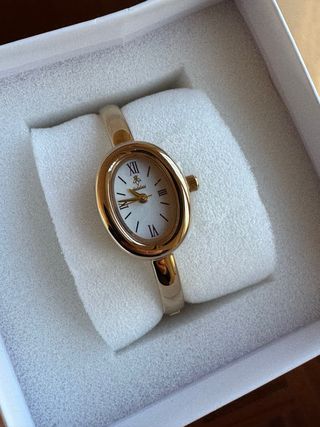 Orologio elegante oro e blu