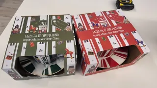 Coppia tazze natalizie con piattino