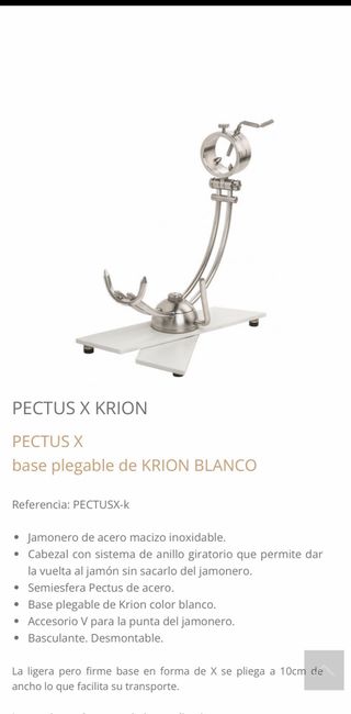 Jamonera Afinox Pectus X Krion Blanco