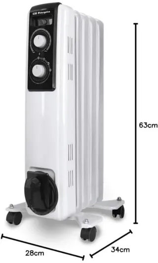 Radiador Eléctrico Orbegozo Blanco y Negro RF 1000