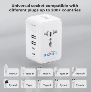 Adaptador Enchufe Universal BIGFISH Viaje