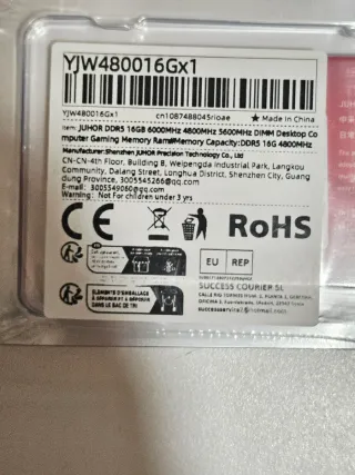 RAM JUHOR DDR5 16GB 4800MHz CL40 PC