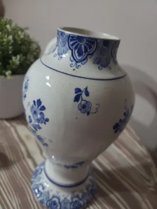 Jarrón Holandés Delf. Azul y Blanco vintage.
