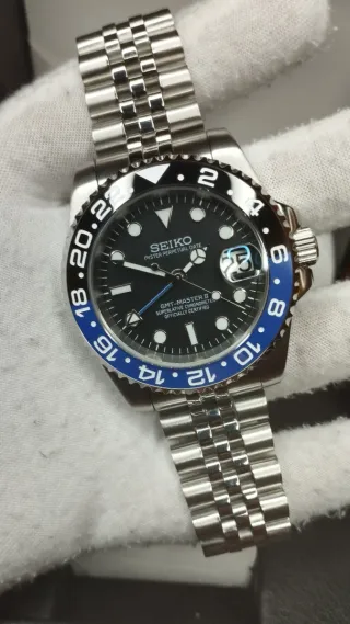 Reloj Seiko Mod GMT-Master II Batgirl Azul Negro