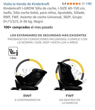 Silla Coche Kinderkraft I-GROW 360º Negro