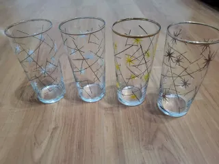 16 bicchieri in cristallo a stella vintage antichi